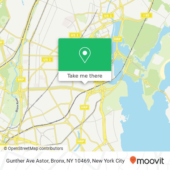 Mapa de Gunther Ave Astor, Bronx, NY 10469
