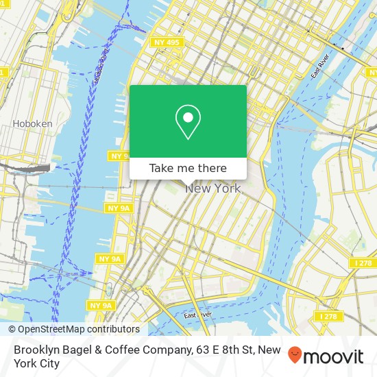 Brooklyn Bagel & Coffee Company, 63 E 8th St map