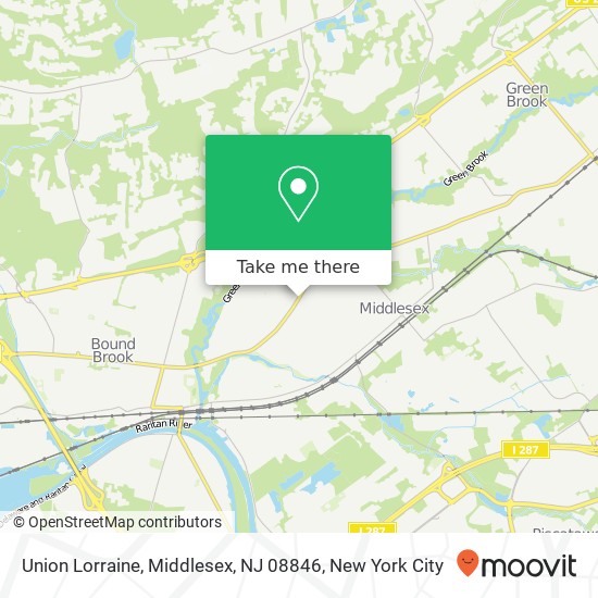 Mapa de Union Lorraine, Middlesex, NJ 08846