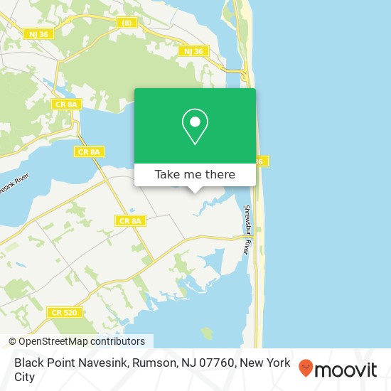 Mapa de Black Point Navesink, Rumson, NJ 07760