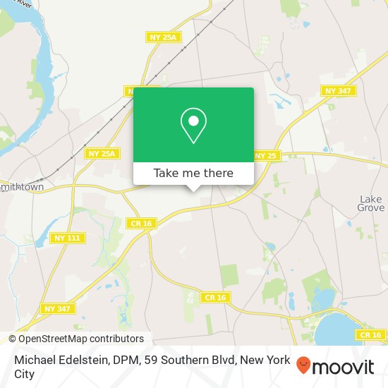 Michael Edelstein, DPM, 59 Southern Blvd map