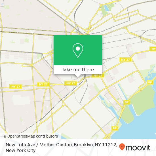 Mapa de New Lots Ave / Mother Gaston, Brooklyn, NY 11212