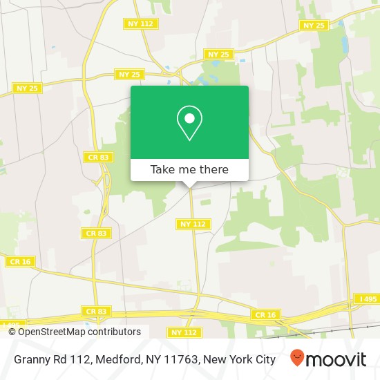 Mapa de Granny Rd 112, Medford, NY 11763