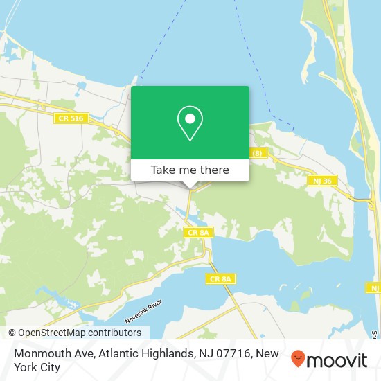 Mapa de Monmouth Ave, Atlantic Highlands, NJ 07716