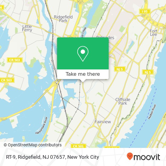 Mapa de RT-9, Ridgefield, NJ 07657