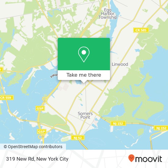 Mapa de 319 New Rd, Somers Point, NJ 08244