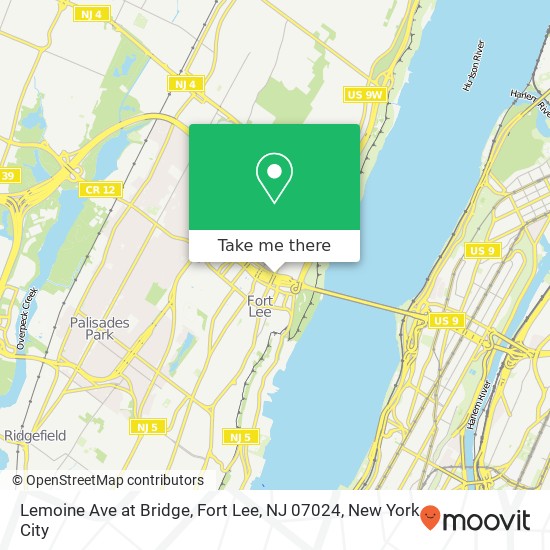 Lemoine Ave at Bridge, Fort Lee, NJ 07024 map