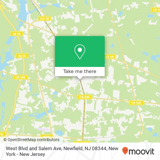 West Blvd and Salem Ave, Newfield, NJ 08344 map
