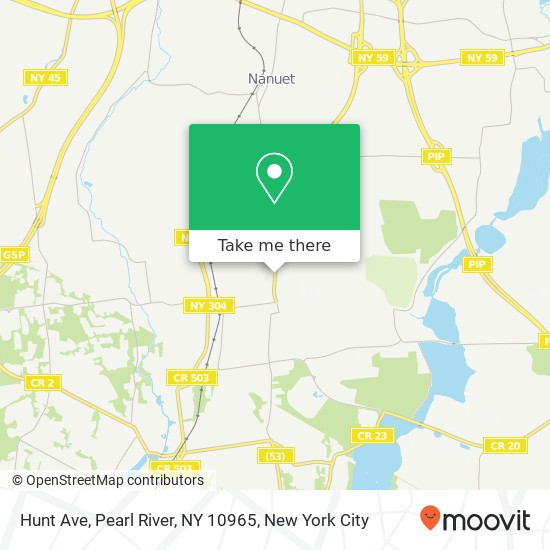 Mapa de Hunt Ave, Pearl River, NY 10965