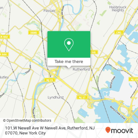 101,W Newell Ave W Newell Ave, Rutherford, NJ 07070 map