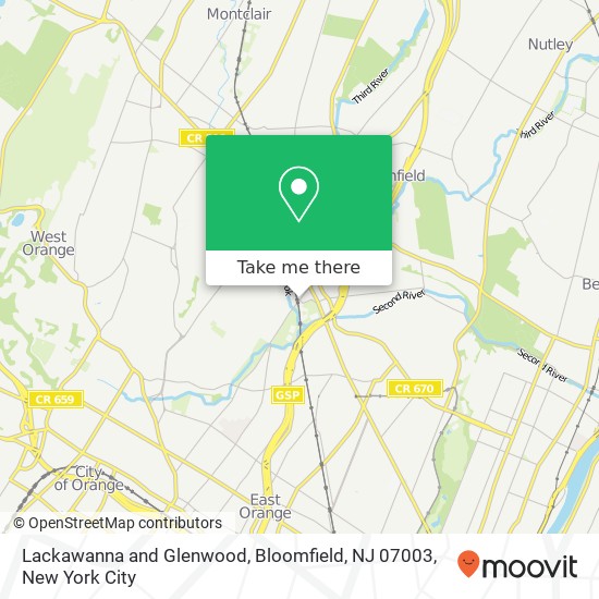 Mapa de Lackawanna and Glenwood, Bloomfield, NJ 07003