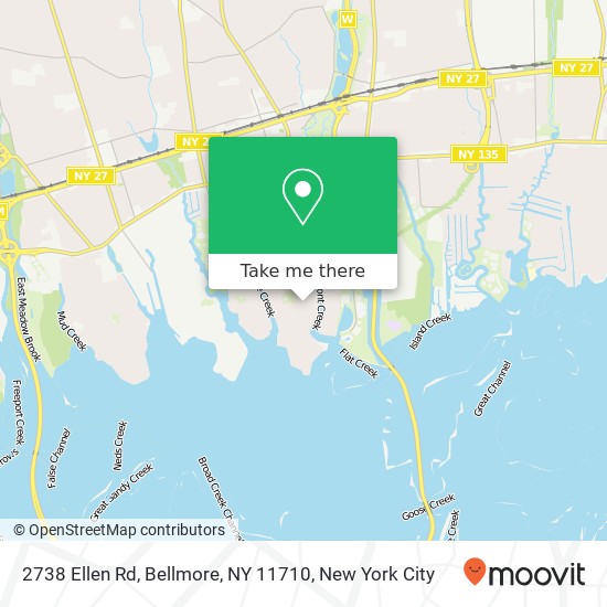 Mapa de 2738 Ellen Rd, Bellmore, NY 11710
