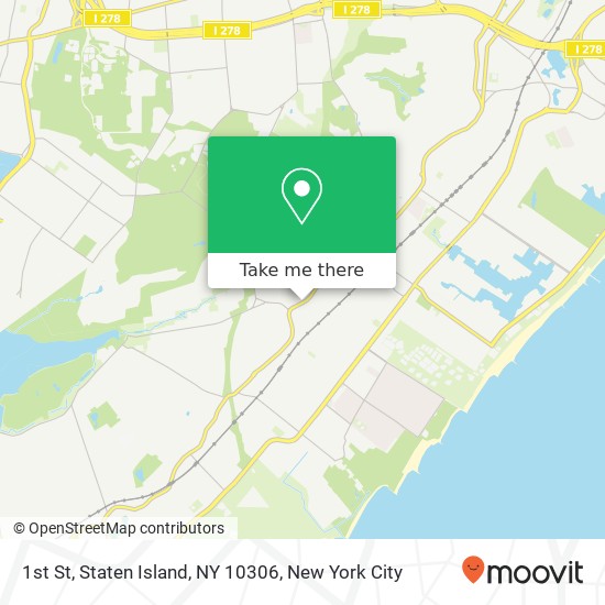 Mapa de 1st St, Staten Island, NY 10306