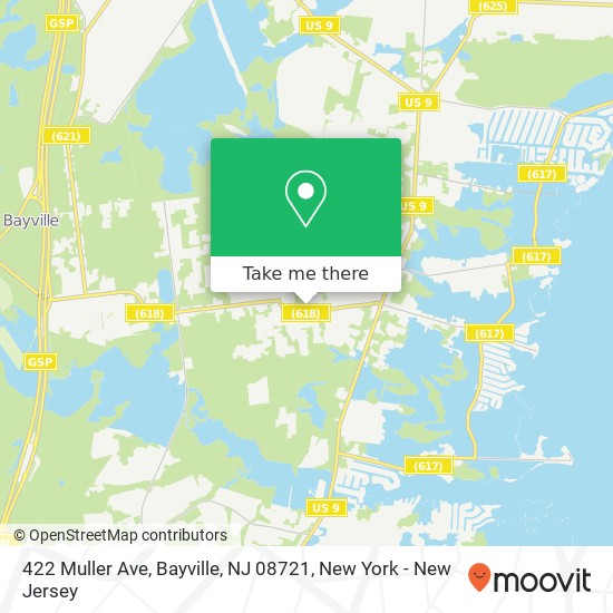 Mapa de 422 Muller Ave, Bayville, NJ 08721