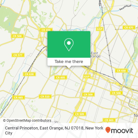 Central Princeton, East Orange, NJ 07018 map