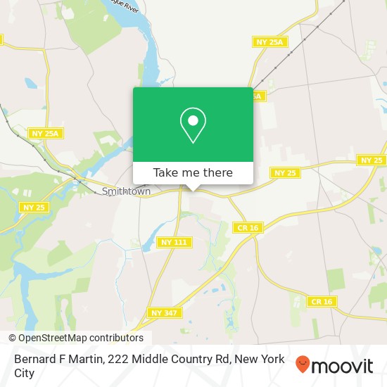 Mapa de Bernard F Martin, 222 Middle Country Rd