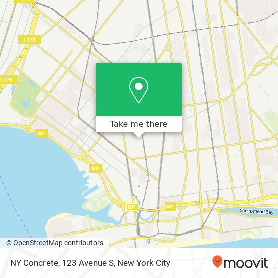 NY Concrete, 123 Avenue S map