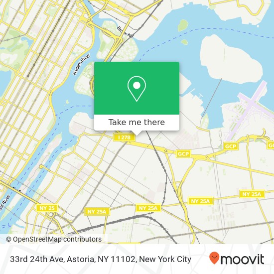 Mapa de 33rd 24th Ave, Astoria, NY 11102