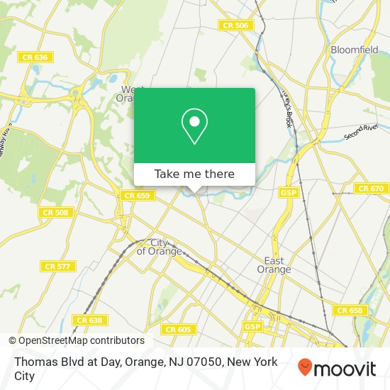 Mapa de Thomas Blvd at Day, Orange, NJ 07050