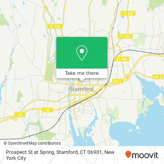 Mapa de Prospect St at Spring, Stamford, CT 06901