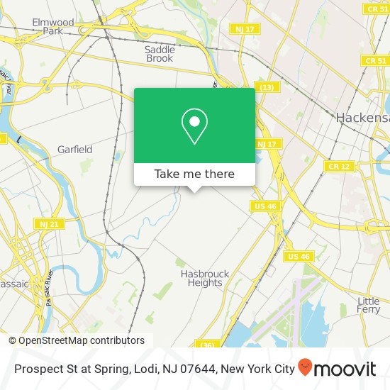 Prospect St at Spring, Lodi, NJ 07644 map