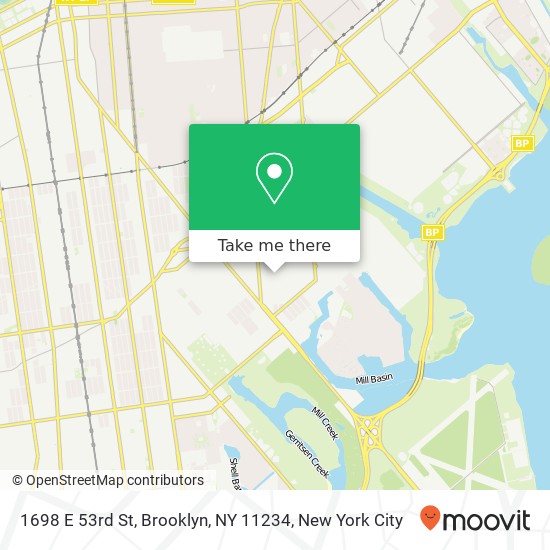 Mapa de 1698 E 53rd St, Brooklyn, NY 11234