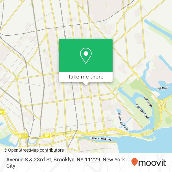 Mapa de Avenue S & 23rd St, Brooklyn, NY 11229