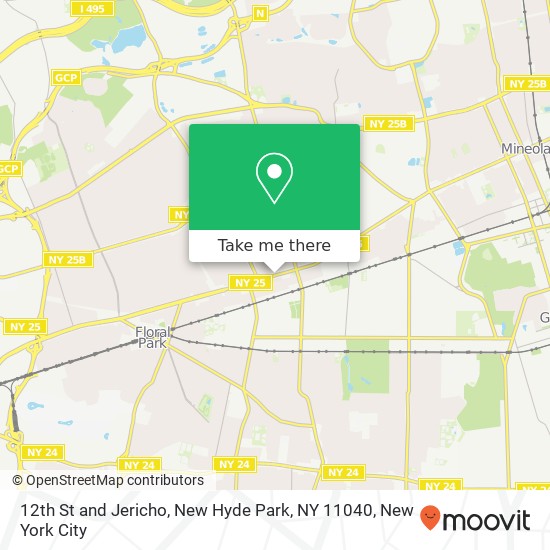 Mapa de 12th St and Jericho, New Hyde Park, NY 11040