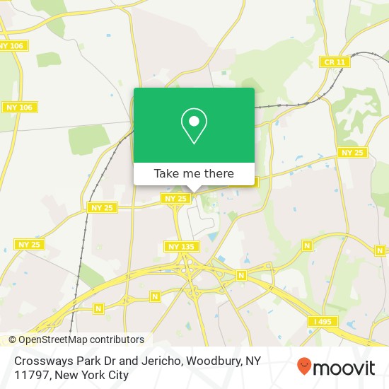 Mapa de Crossways Park Dr and Jericho, Woodbury, NY 11797