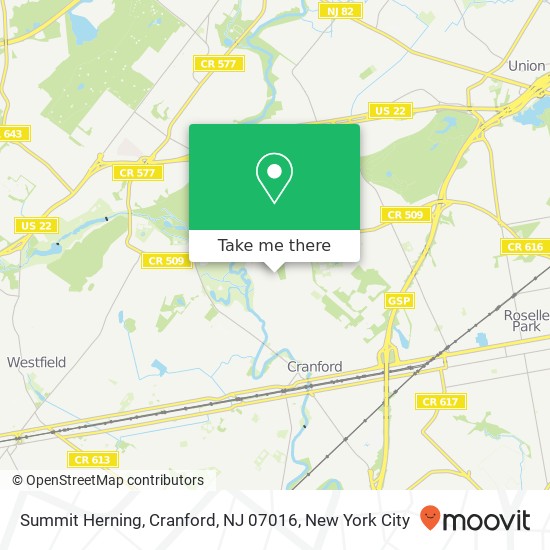 Mapa de Summit Herning, Cranford, NJ 07016