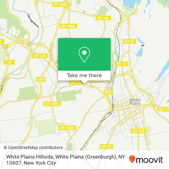 Mapa de White Plains Hillside, White Plains (Greenburgh), NY 10607