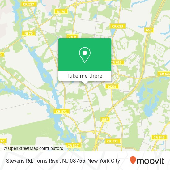 Mapa de Stevens Rd, Toms River, NJ 08755