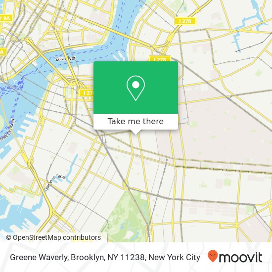 Mapa de Greene Waverly, Brooklyn, NY 11238