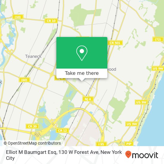 Mapa de Elliot M Baumgart Esq, 130 W Forest Ave