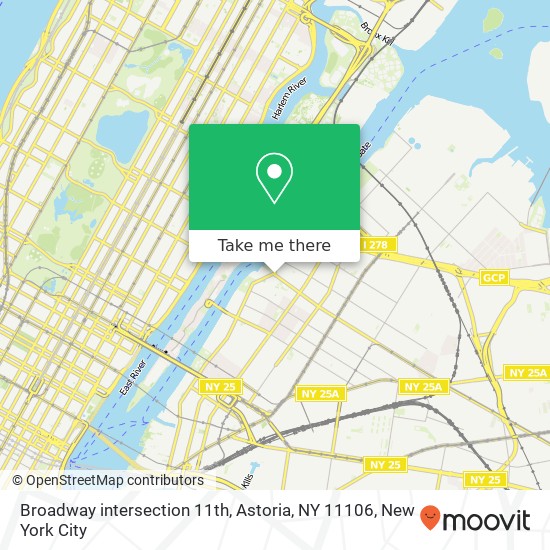 Mapa de Broadway intersection 11th, Astoria, NY 11106