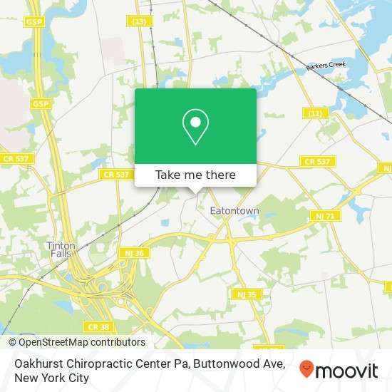 Mapa de Oakhurst Chiropractic Center Pa, Buttonwood Ave