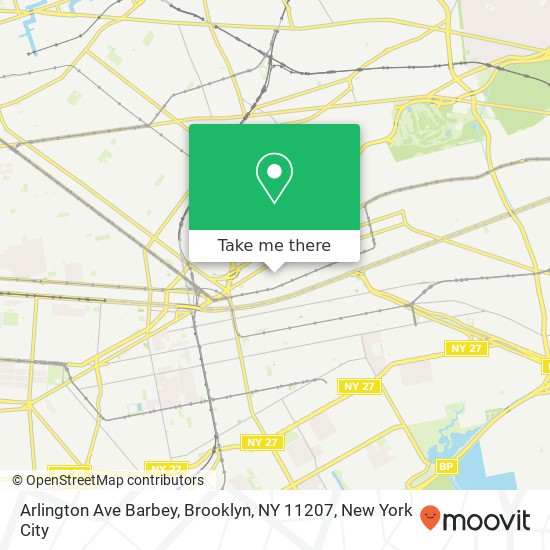 Mapa de Arlington Ave Barbey, Brooklyn, NY 11207