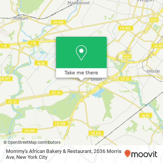 Mommy's African Bakery & Restaurant, 2036 Morris Ave map