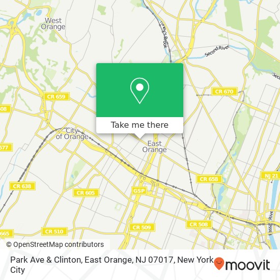Park Ave & Clinton, East Orange, NJ 07017 map
