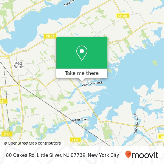 Mapa de 80 Oakes Rd, Little Silver, NJ 07739