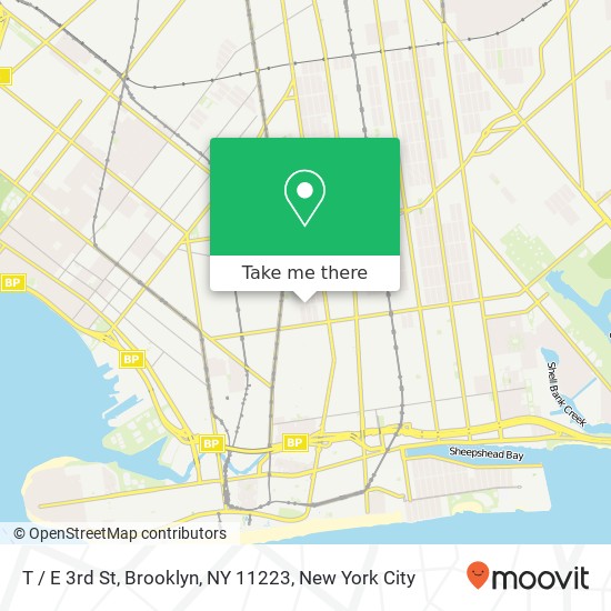 Mapa de T / E 3rd St, Brooklyn, NY 11223