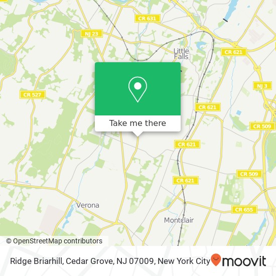 Mapa de Ridge Briarhill, Cedar Grove, NJ 07009