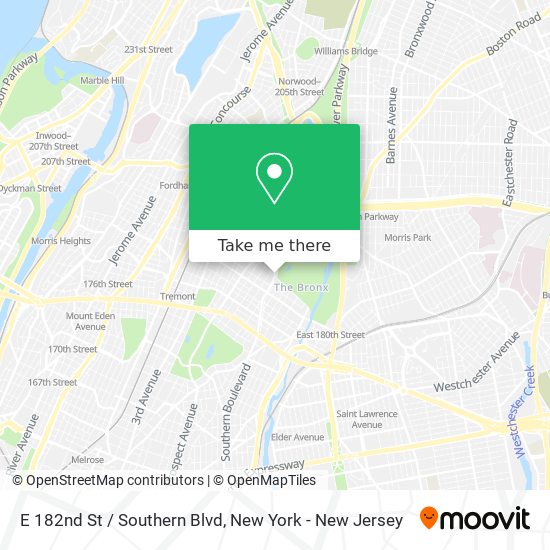 Mapa de E 182nd St / Southern Blvd
