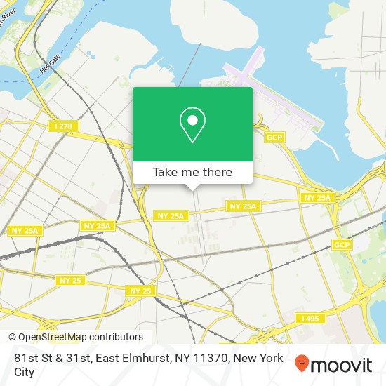 Mapa de 81st St & 31st, East Elmhurst, NY 11370