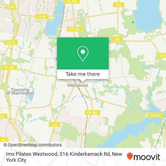 Mapa de Imx Pilates Westwood, 316 Kinderkamack Rd