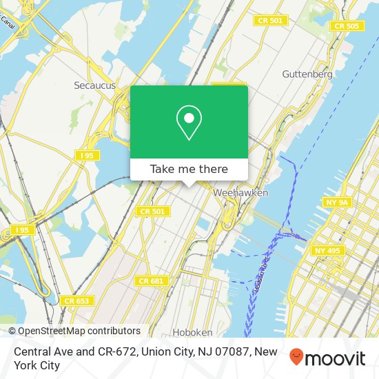 Central Ave and CR-672, Union City, NJ 07087 map