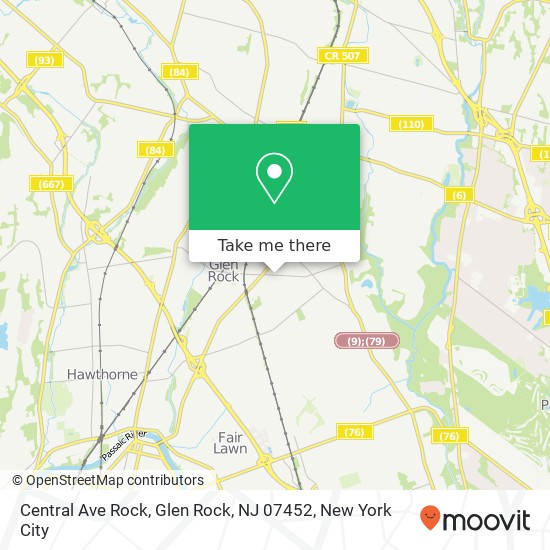 Central Ave Rock, Glen Rock, NJ 07452 map