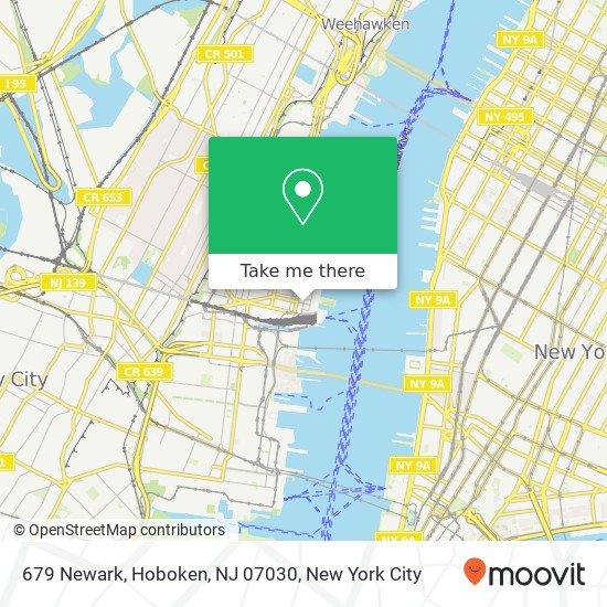 Mapa de 679 Newark, Hoboken, NJ 07030