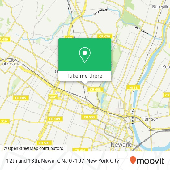 12th and 13th, Newark, NJ 07107 map
