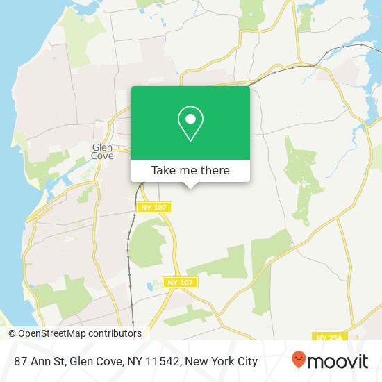 Mapa de 87 Ann St, Glen Cove, NY 11542